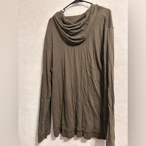 Vince double knit men’s pullover light weight hoodie stretch olive green XL - Picture 8 of 9